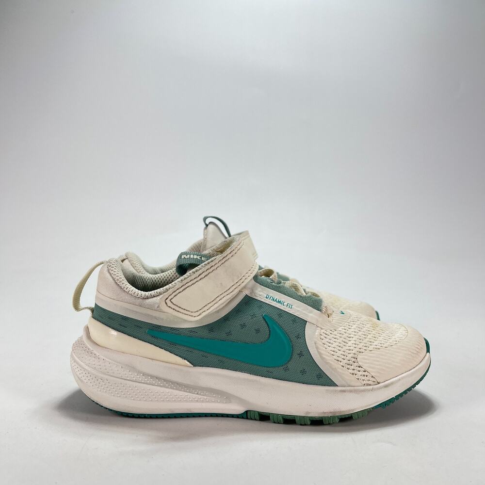 Nike Star Runner 4 Sail Geode Teal Hook & Loop Straps Running Shoes Kids Sz 11C